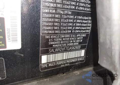 2016 Land Rover Range Rover Sport 3.0L V6 Supercharged Hse z USA, uszkodzony, nr VIN SALWR2VF7GA562600